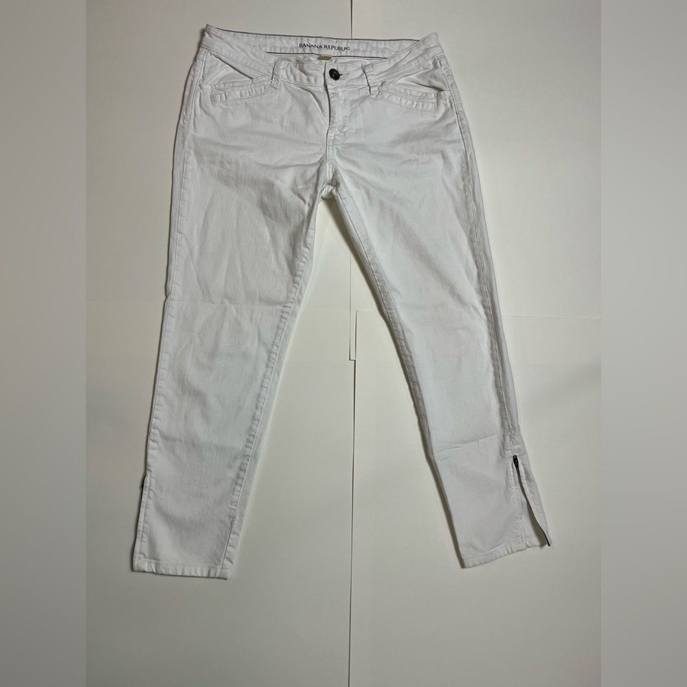 Banana Republic White Denim Skinny Straight Jeans Women’s 30